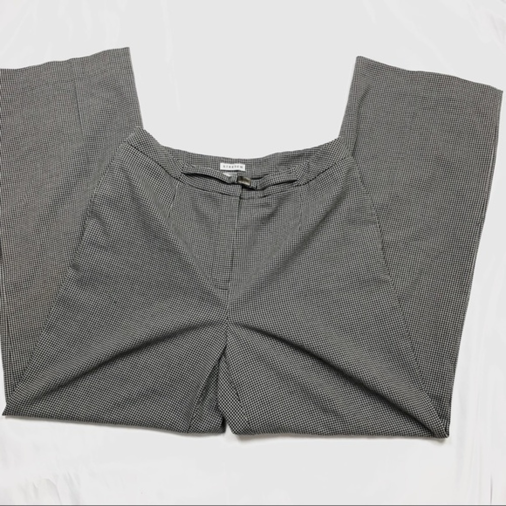 Rena Rowan Plaid Strech pants black white sz 10